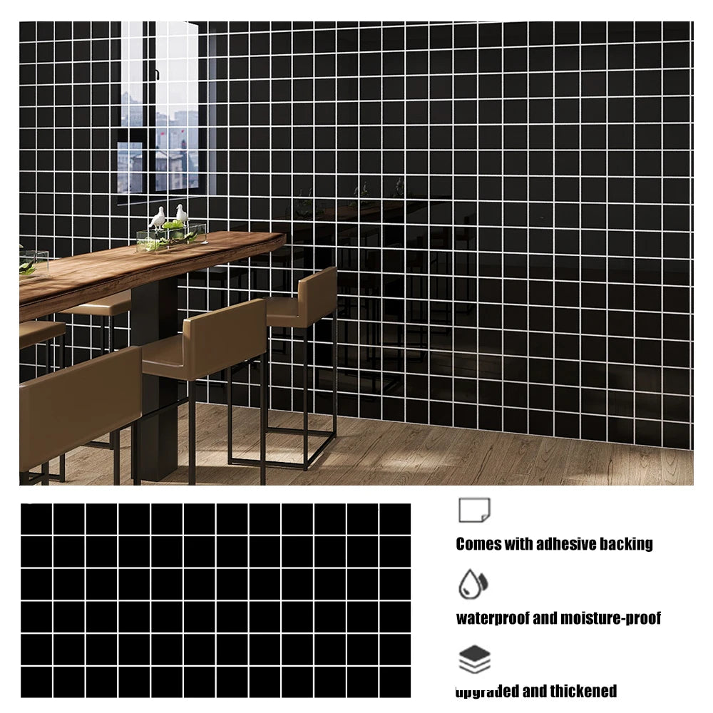 Tile Stickers Waterproof and Oil-proof Kitchen High Temperature Resistant Renovation Self-adhesive Cabinet Countertop Wallpaper