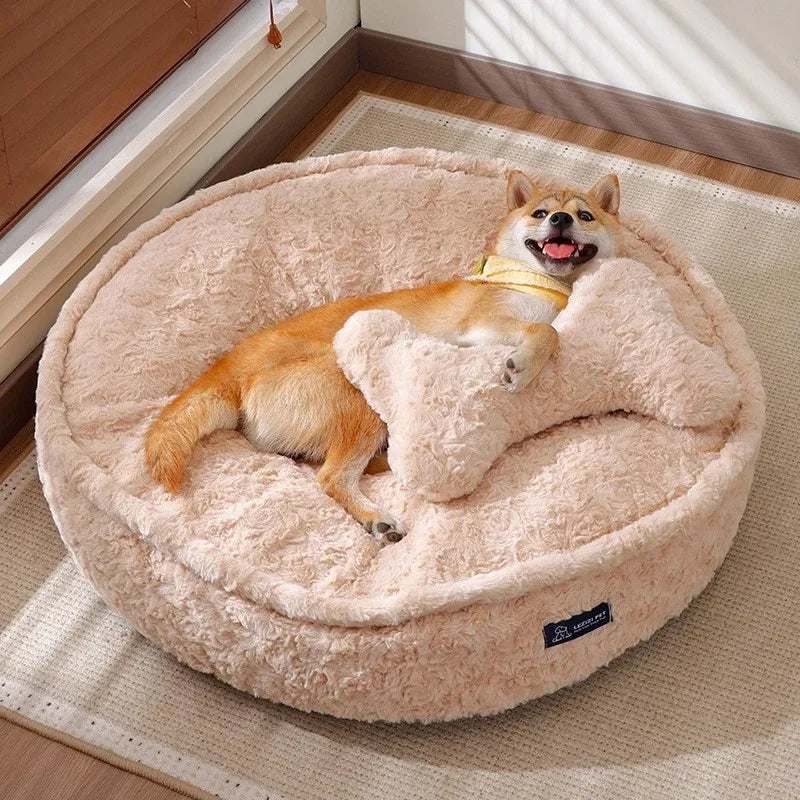 Fluffy Coral Fleece Pet Bed Sofa