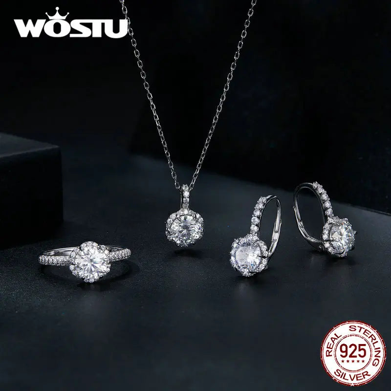 1.0 CT VVS1 D Moissanite Flower Wedding Charm Necklace 925 Sterling silver Round Diamond Cut Moissanite Pendant Necklace