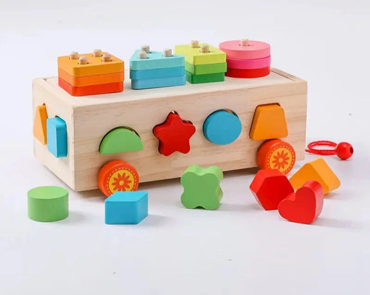 Newborn Baby Wooden Shape Sorter Montessori Toddler Early Education Toys Intelligence Box Shape Matching Toys for Children