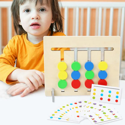 Montessori Wooden Toys Double-sided Matching Games for Kids 2 3 4 Years Logic Thinking Training Activity Board Baby Wooden Toys