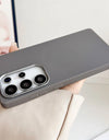 Luxury Leather Pattern For Magsafe Magnetic Phone Case For Samsung S25 Ultra S24 Plus S23 S22 S21 S20 FE Matte Shockproof Cover