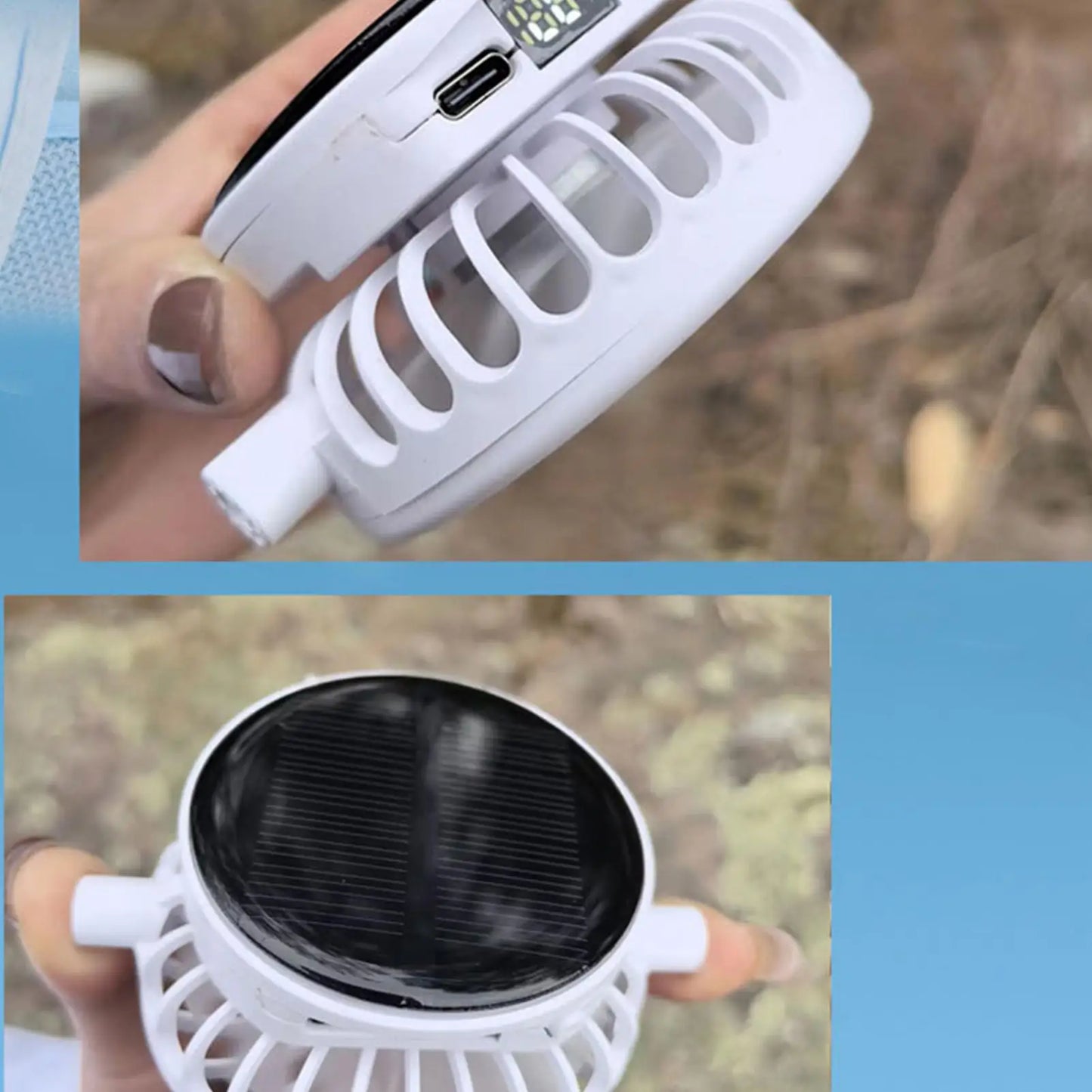 Wide Brim Solar Fan Hat With USB Charging