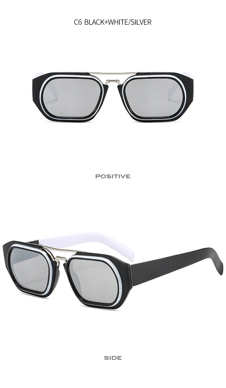 Square Vintage Sunglasses With UV400 Protection