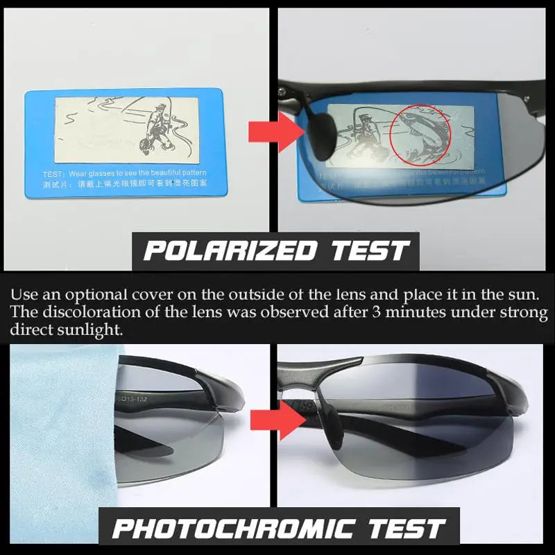 Aluminum Photochromic Polarized UV400 Mirror Driving Sunglasses for Men Women