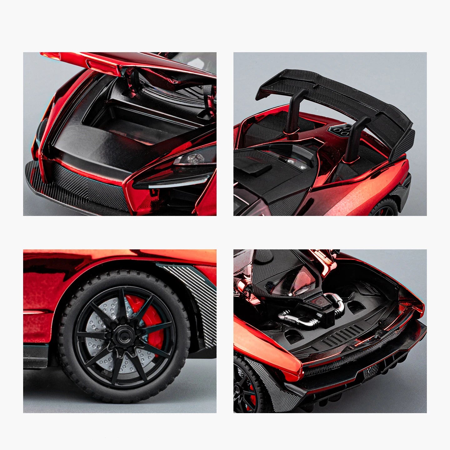 1 24 Scale Senna Supercar Diecast Pull Back Model Car with Sound and Light
