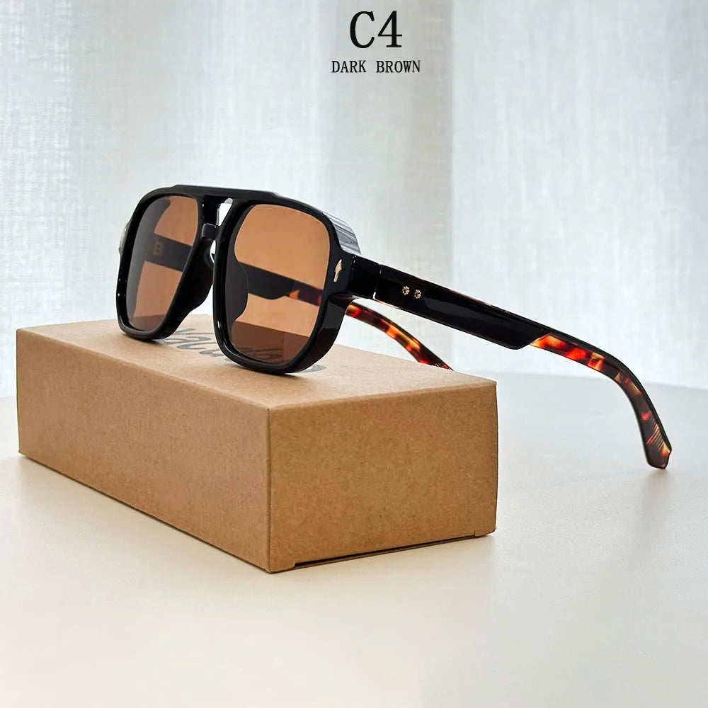Vintage Square Sunglasses With UV400 Protection