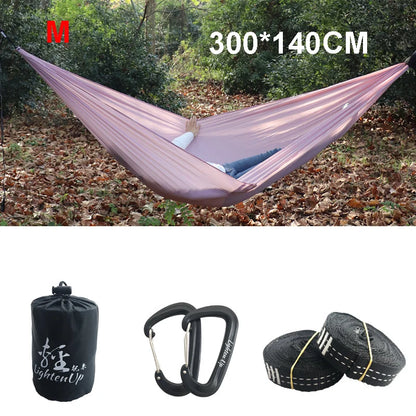 300*140cm Ultralight Hammock 380T (20D) New Parachute Nylon Single Shelter For Hiking Riding And Camping