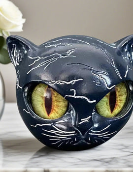 Luxury Black Cats Stone Sculpture,Elegant Home Decor Gift-Ready Art Piece, Gifts For Cat Lovers Women Men Mini Tiny Cat