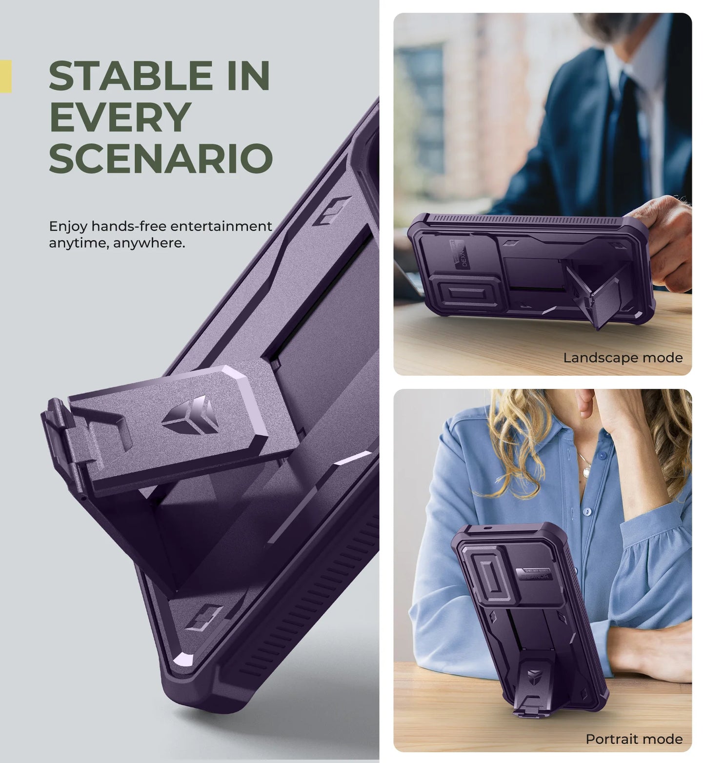 for Samsung Galaxy S25 Case holder Heavy-Duty Shockproof Rugged Case with Built-in Slide Camera Cover & Screen Protector