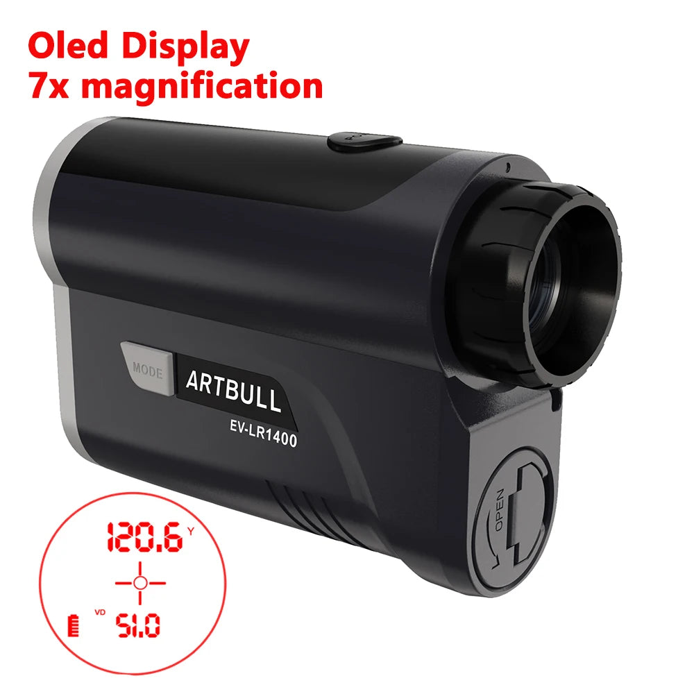 7X Laser Distance Meter 1400 Yard Rangefinder With OLED Red Display