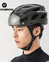 Bike Helmet with Photochromic Len Visor Wind-breaking Brim Bike Helmet Adult MTB Road Safety Riding Cycling Helmet