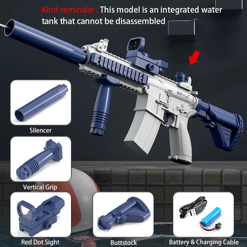 M416 Large Capacity Electric Water Gun Fully Automatic Shooting Rechargeable Water Blaster