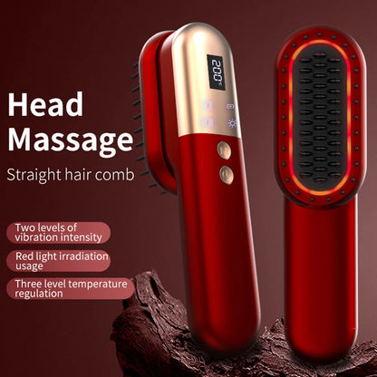 Wireless Straight Hair Comb Multi Functional Electric Head Massage Comb with Vibration Massage Function Hair Straightener