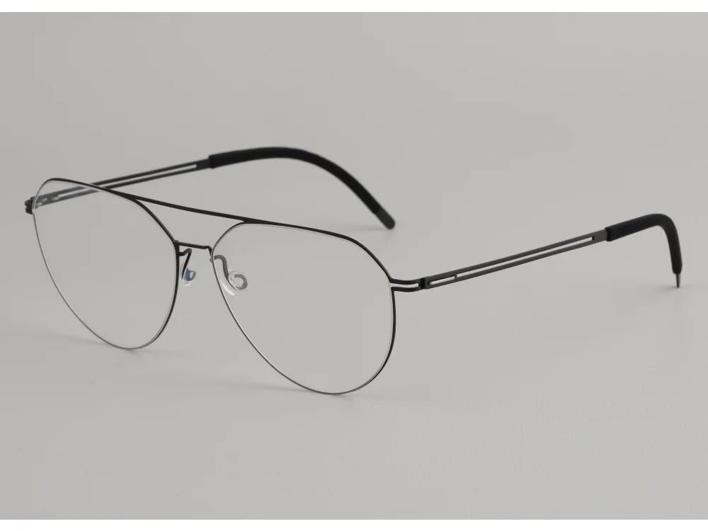 Oversized Pilot Titanium Double Bridge Screwless Eyeglasses Frame