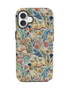Romantic Wildflower Boho Embroidery Phone Case for iPhone 16 15 Pro Max Plus – 2 in 1 Hard Protection