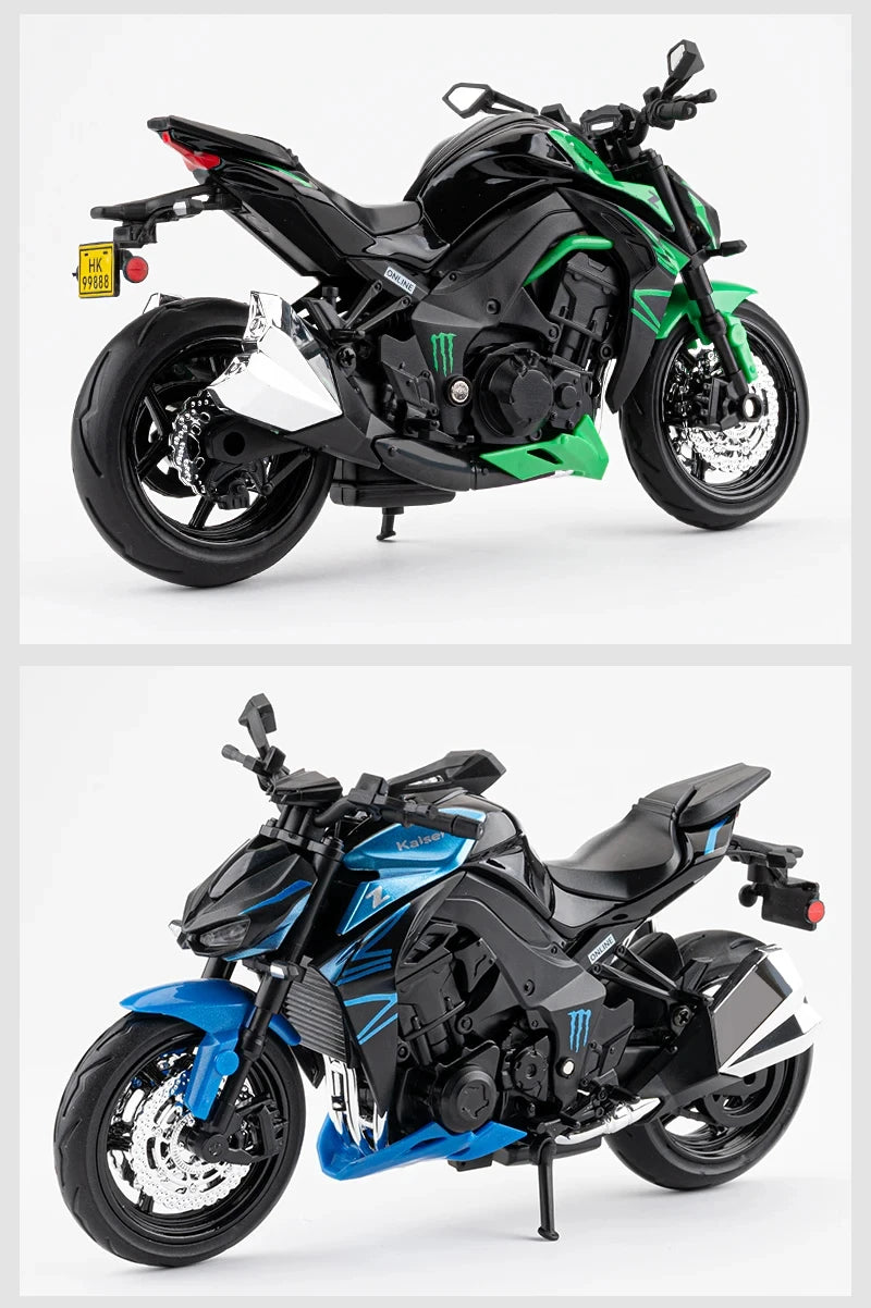 Diecast Kawasaki Ninja Z1000 Sports Motorcycle Model 1 to 12 Scale