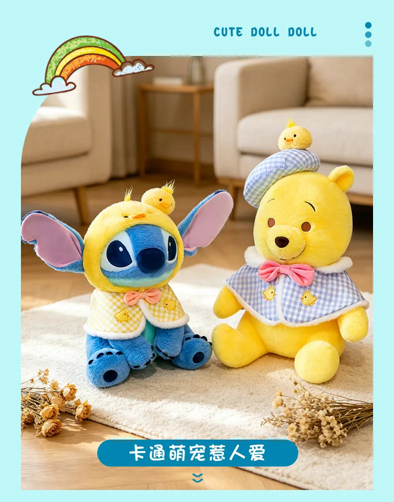 Disney's popular cute Stitch and Winnie plush toys, cute Winnie the Pooh dolls, girls' holiday and birthday gifts