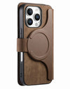 Flip Leather Wallet Case for iPhone 16 15 Pro Max 14 Plus 16E Magsafe Magnetic Detachable Card Slot Holder Cover