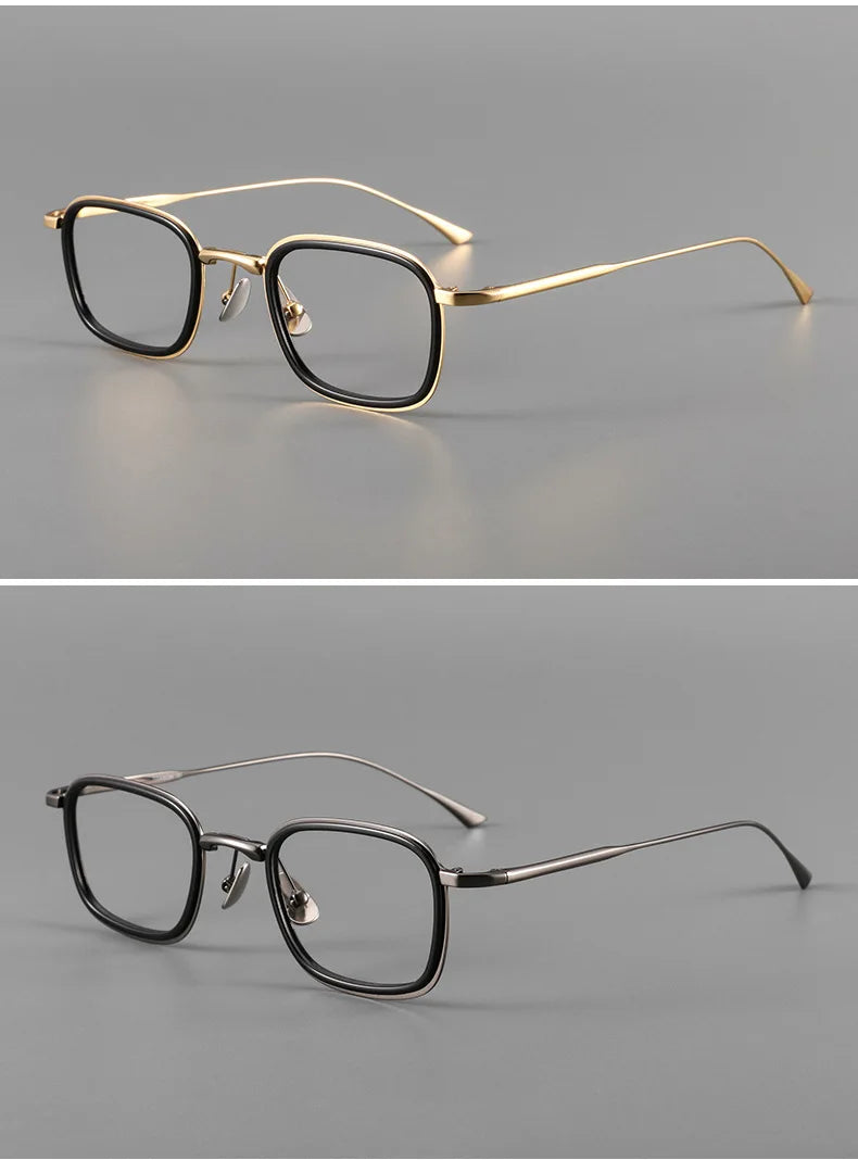 SANGCOO Fashion Square Luxury Acetate Pure Titanium Eyewear ReadingBusiness Retro Optical Prescription Eyeglasses Frame Men19052