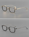 Fashion Square Luxury Acetate Pure Titanium Eyewear Reading Business Retro Optical Prescription Eyeglasses Frame Men