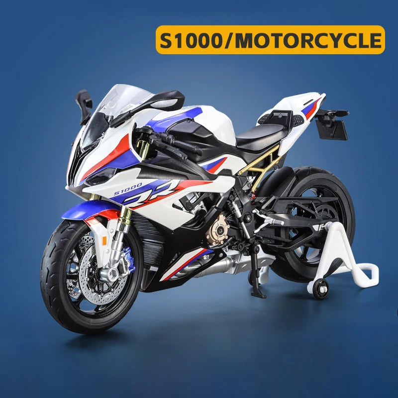 1:9 Kawasaki H2R Ninja V4S S1000RR Alloy Die Cast Motorcycle Model Toy Vehicle Carrying lights Off Road Autocycle Toys Car
