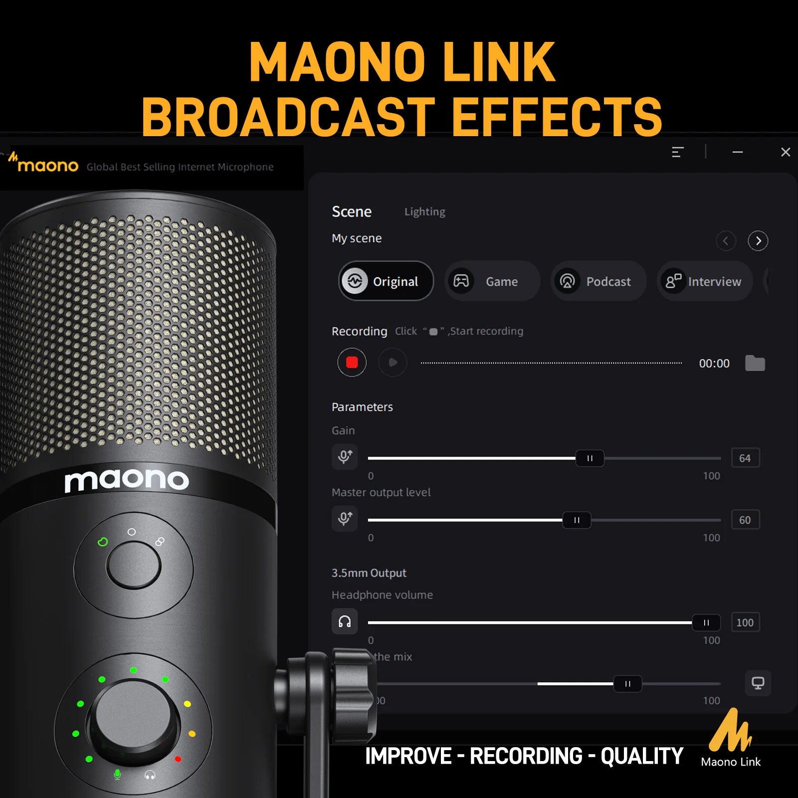 DM50 USB Microphone for Gaming Streaming Podcast Professional Studio Recording Condenser Mic with 3 PolarPatterns Software