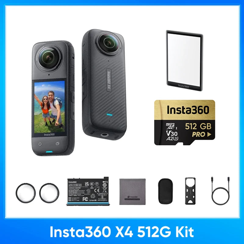Insta360 X4 8K Waterproof 360 Action Camera with AI Stabilization and Removable Lens Guards