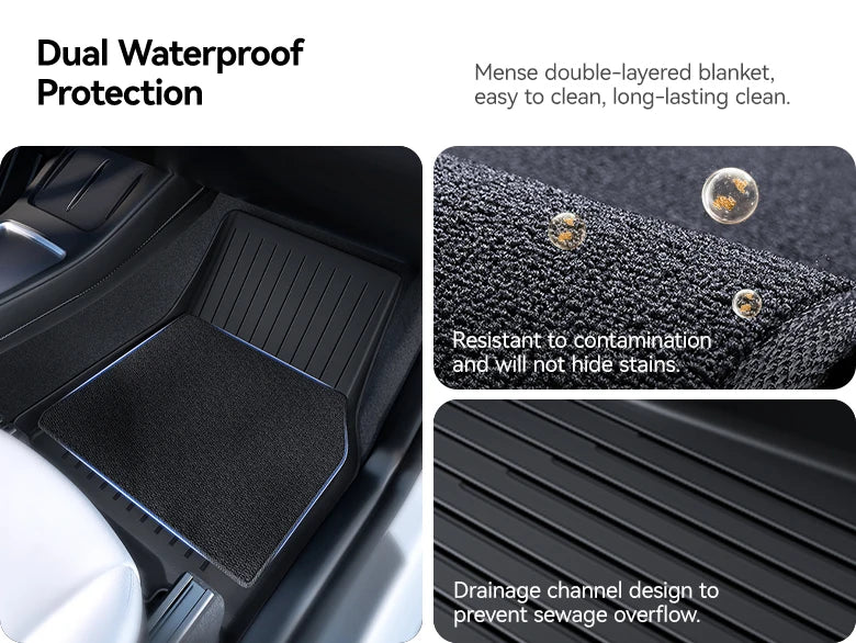 TPE Floor Mat Set for Tesla Model Y Juniper 2025 Right Hand Drive Waterproof Anti Slip Trunk and Interior Liner
