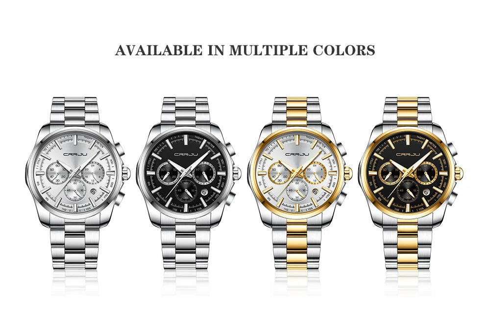 Men Watch Sports Casual Quartz Wristwatches with Chronograph Fashion Stainless Steel Auto Date Clock Male