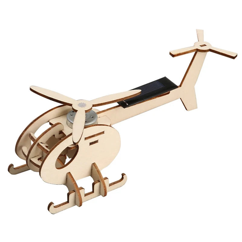 DIY Science Toys Wooden Puzzle Assembled Model Aviation Satellite Fan Solar Energy Science Discovery STEAM Education