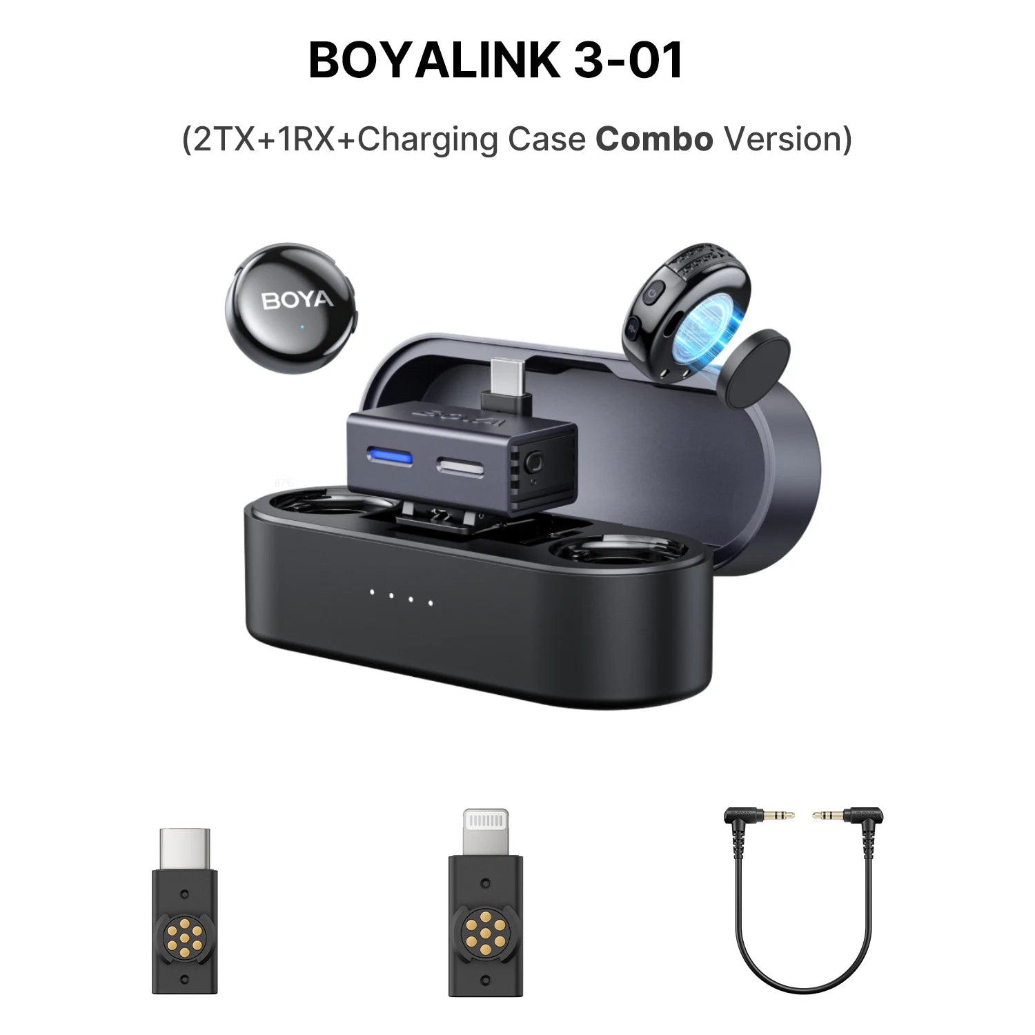 LINK 3 Wireless Lavalier Microphone for iPhone 15/16 Type-C Devices AI Noise Cancellation Lapel Mic for Video Recording