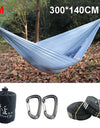 300x140cm Single Camping Hammock Lightweight Parachute Hammock with 2 Tree Strap 2 Hooks Lightweight Portable Camping Hammocks