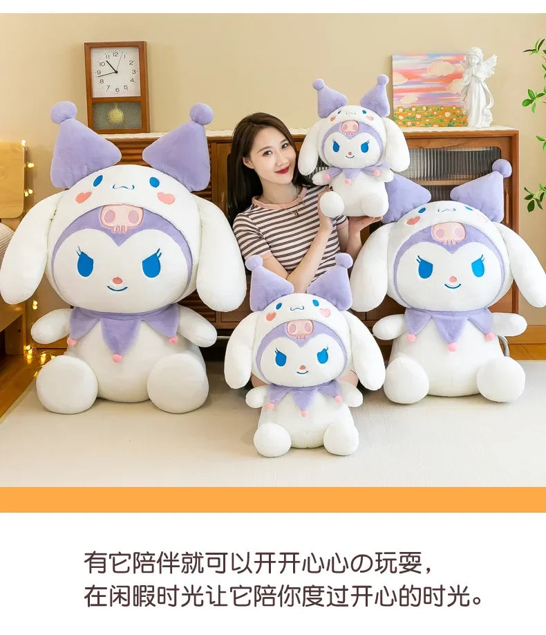 SanrioTransformation Kuromi Cinnamoroll Big Size Plush Doll Kawaii Plushies Soft Stuffed Toy Pillow Children Girls Birthday Gift