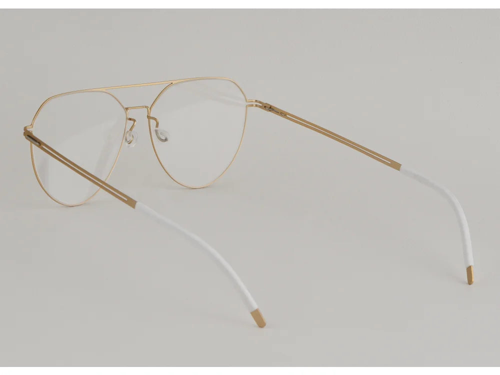 Oversized Pilot Titanium Double Bridge Screwless Eyeglasses Frame