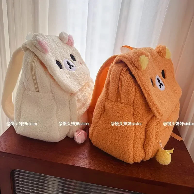 Kawaii Bear Plush Backpack Soft Travel Shoulder Bag