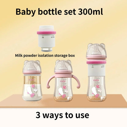 Baby bottle set children outdoor portable insulation 300 ml bottle milk warmer water powder separation fast milk patented design