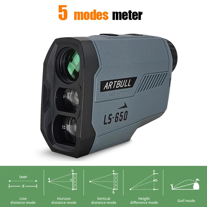 Laser Rangefinder Golf Hunting Outdoor 650m Telescope with Flag-Lock Slope Adjusted Distance Meter