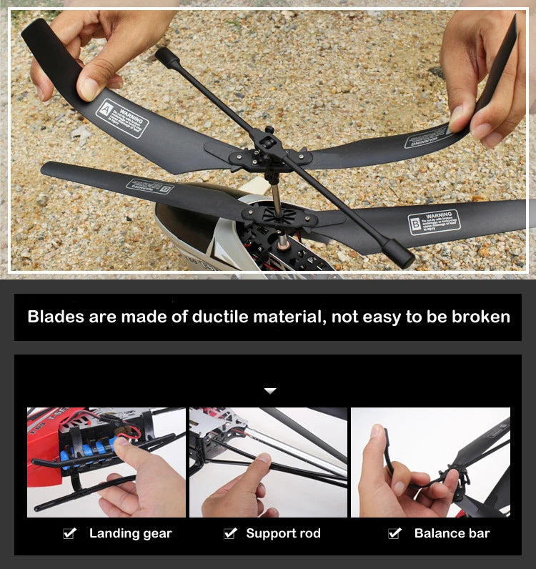 Rc Helicopter With Remote Control Extra Durable Big Plane Toy For Drone Model Outdoor 3.5CH 80cm Aircraft Large Helicopter