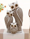 1 Set of 3 pcs Resin Owl Family Figurine Modern Minimalist Art Sculpture Trio Decorative Owl Home Office Desk Decor