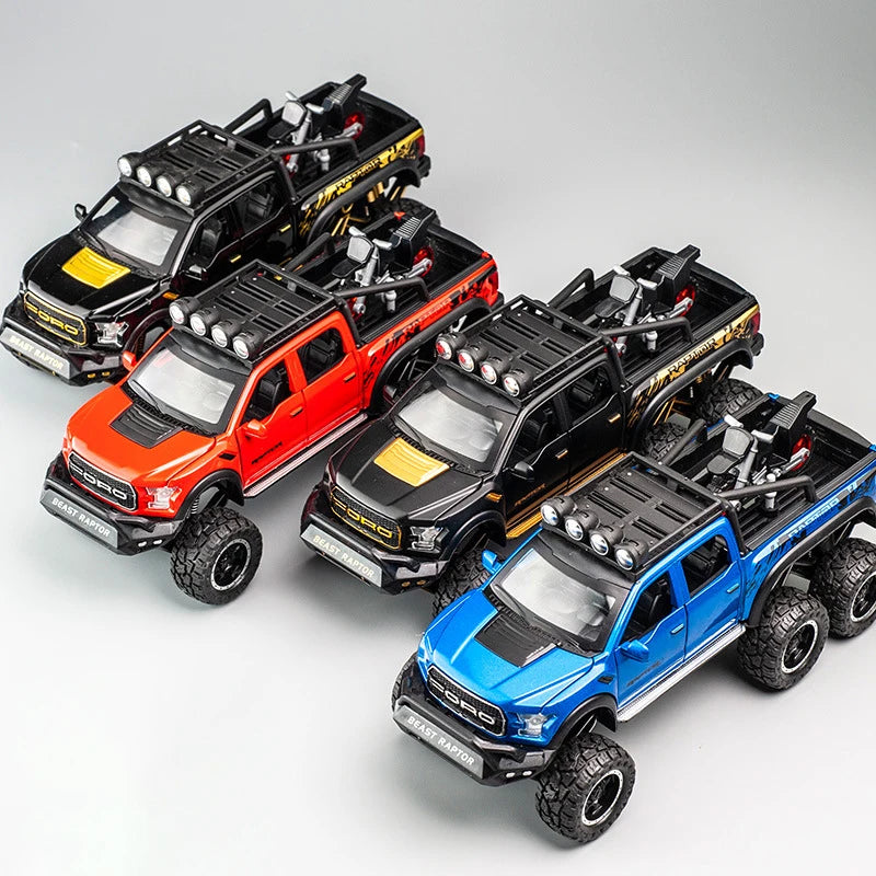 1:28 F150 Off Road Pickup Truck Alloy Diecast Model Car High Simulation Collections Home Trendy Toy Birthday Gift For Friend Boy