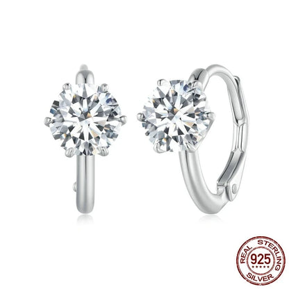 2CT D Color Moissanite Wedcding Earrings Jewelry 925 Sterling Silver Round VVS1 EX Lab Diamond