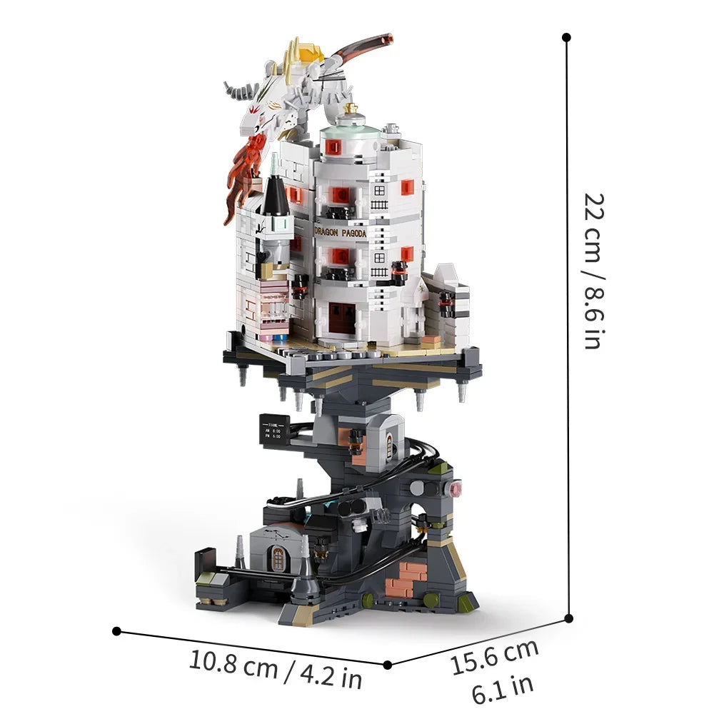 1000pcs Gringottses Wizard Tower Magic World Dragon MOC Building Bricks Set Blocks Toys for  Adult Birthday Gifts