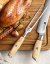 Carving Fork Stainless Steel Restaurant Cutlery with Pakawood Handle Steak Kitchen Knife Dinner Fork Set Barbecue Fork