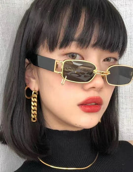 Sunglasses Fashion Rectangle Mens Womens Steampunk Sunglasses UV400 Outdoor Riding Fishing Party Glasses