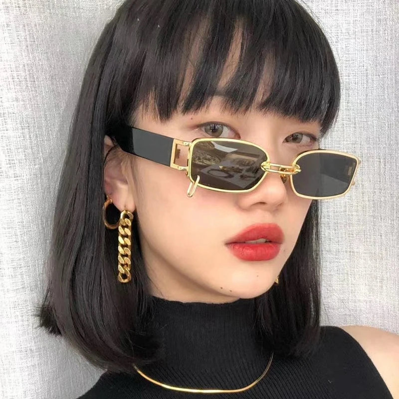 Sunglasses Fashion Rectangle Mens Womens Steampunk Sunglasses UV400 Outdoor Riding Fishing Party Glasses