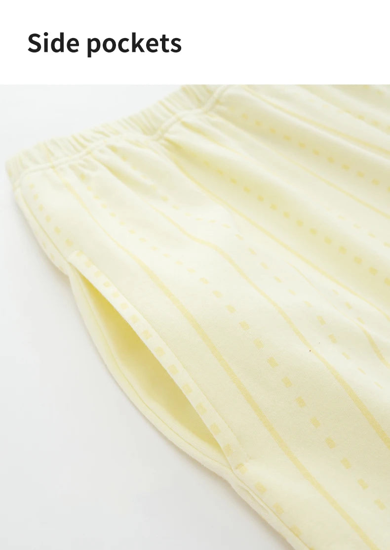 Women’s Winter 100% Cotton Pajama Set – Loose Fit, Turn-Down Collar, Long Sleeves, Cute Pink