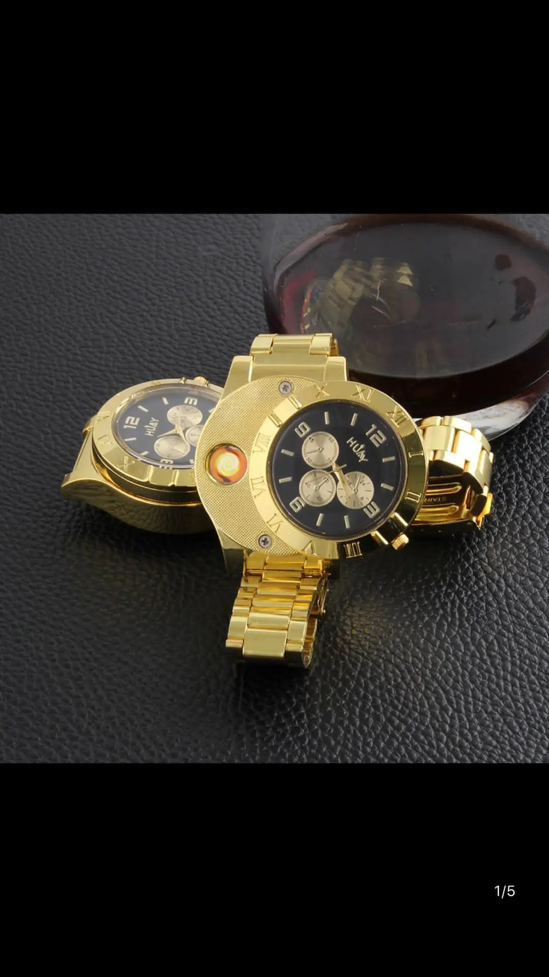 Watch Inflatable Lighter Fashion Metal Gas Windproof Portable Open Flame Lighter Smoking Cool Personality Gift