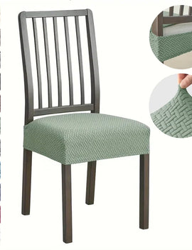 1PC Stretch Dining Chair Seat Cover Jacquard Solid Color Chairs Covers Removable Anti-Dust Chair Cushion Slipcovers Hotel Home