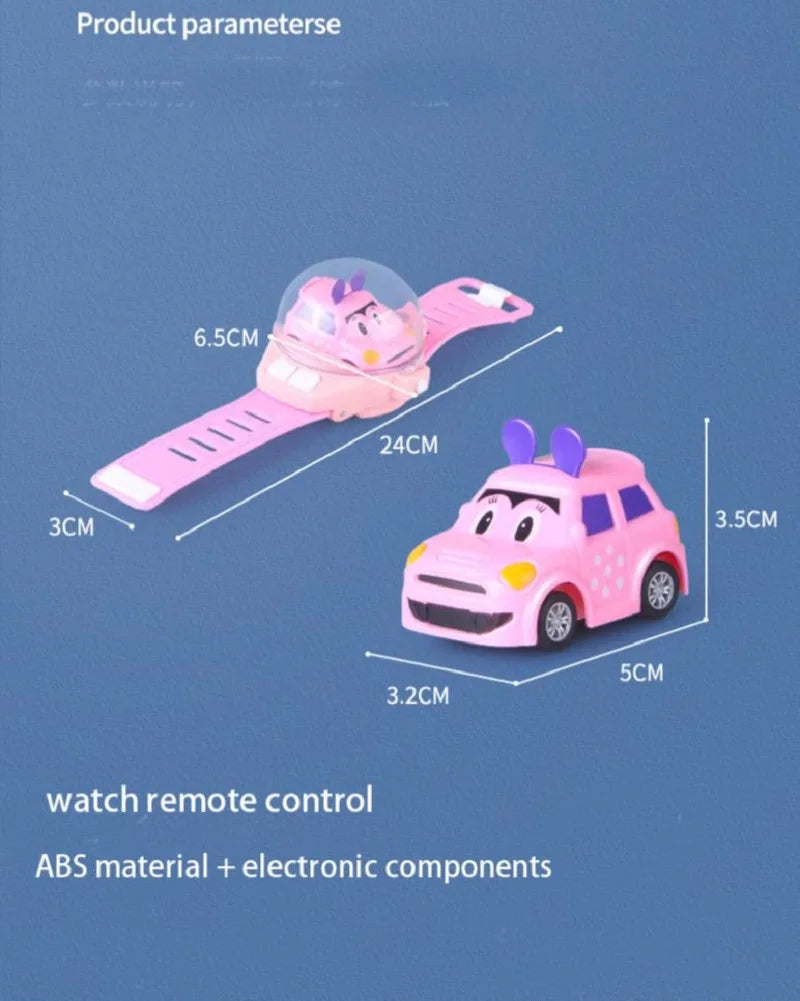 Children's Watch Remote Control Car Electric Alloy Mini Watch Car Parent Child Interaction 2.4G Remote Control Racing Toy Gift